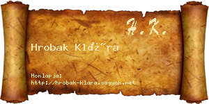 Hrobak Klára névjegykártya